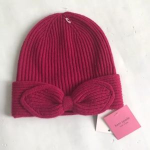 Kate Spade Bow Beanie Pomegranate Pink